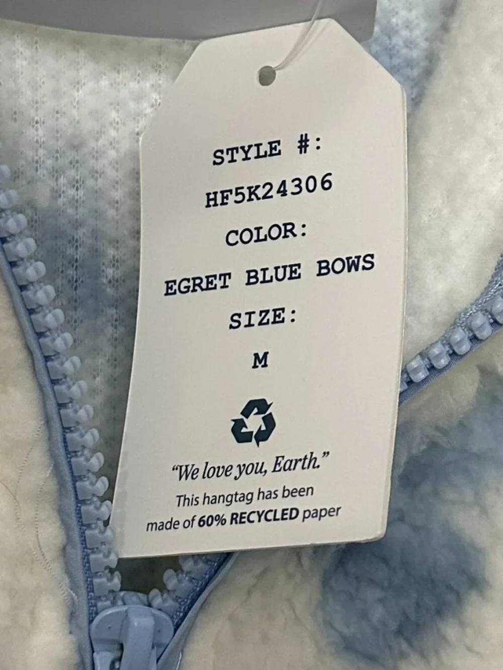 Hippie Rose Cozy Sherpa Jacket – Women’s Medium | White & Blue Fleece 3/4 Zip
